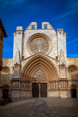 Tarragona, Katalonya, İspanya, UNESCO Dünya Mirası Şehri 'nin ana cephesi