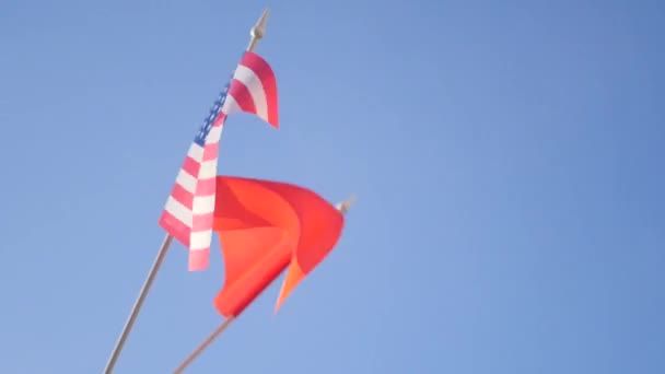 Αμερικανική Και Λοατ Σημαία Βίντεο Γιορτή Μήνα Υπερηφάνειας — Αρχείο Βίντεο