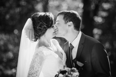 Güzel yaz doğa yürüyüşüne düğün