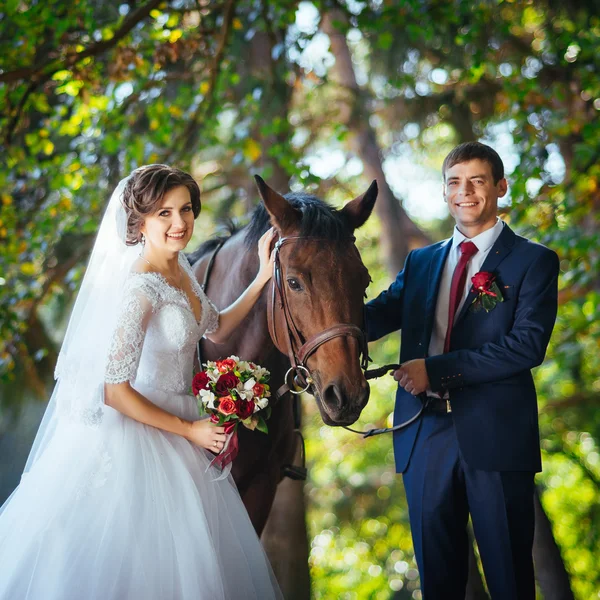 Beautiful summer Wedding walk on nature