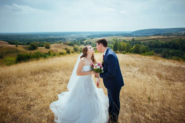 Caminhada de casamento na natureza — Fotografia de Stock