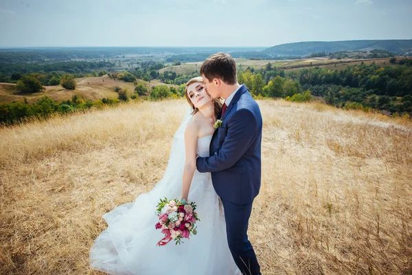 Caminhada de casamento na natureza — Fotografia de Stock