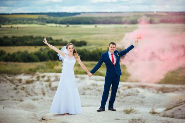 Doğa yürüyüşüne düğün