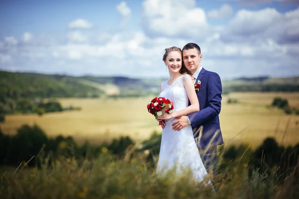 Caminhada de casamento na natureza — Fotografia de Stock