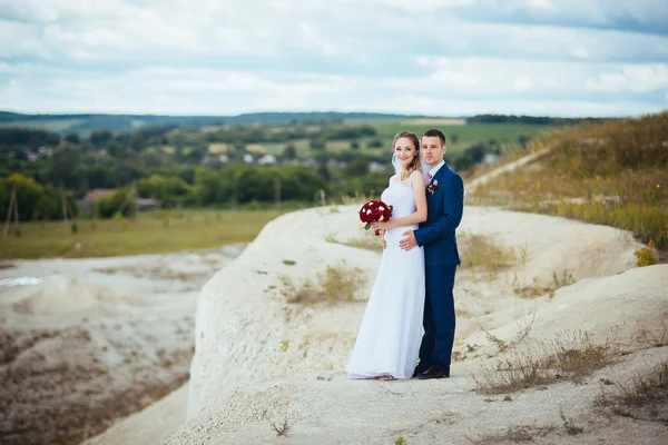 Caminhada de casamento na natureza — Fotografia de Stock