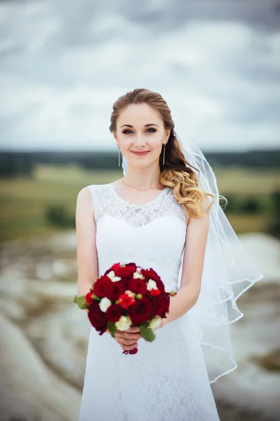 Retrato de noiva na natureza — Fotografia de Stock