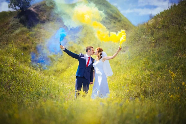 Caminhada de casamento na natureza Imagem De Stock