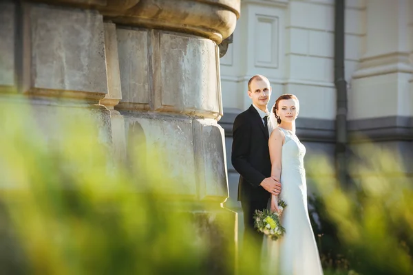 Paseo de bodas cerca de la catedral —  Fotos de Stock