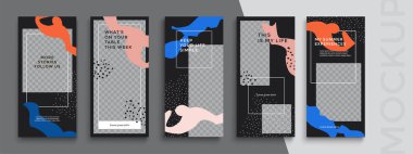 Düzenlenebilir Moda Hikayeleri tasarımı. Sosyal medya için tasarım.