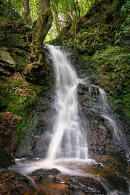 One of the waterfalls in Roe Valley Country park near Limavady Northern Ireland