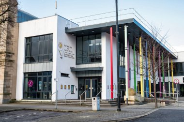 Limavady, Kuzey İrlanda - 6 Şubat 2021 Limavady Sanat ve Kültür Merkezi