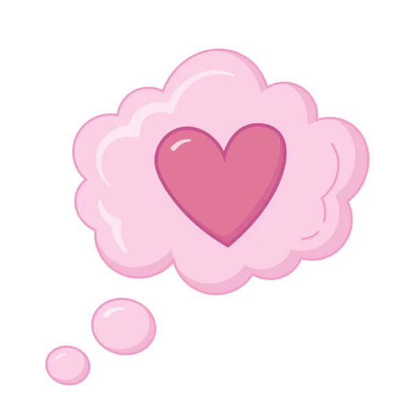 Бульбашка Мовлення Серцем Рожевого Кольору Тема Дня Святого Валентина Векторні — стоковий вектор
