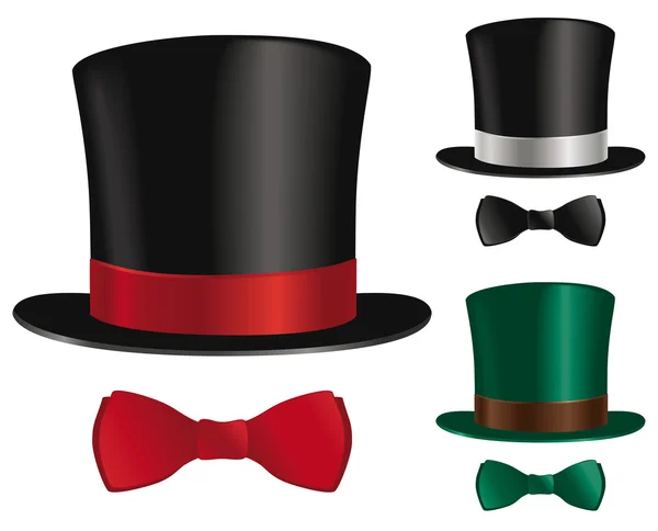 Top hat and bow tie — Stock Vector