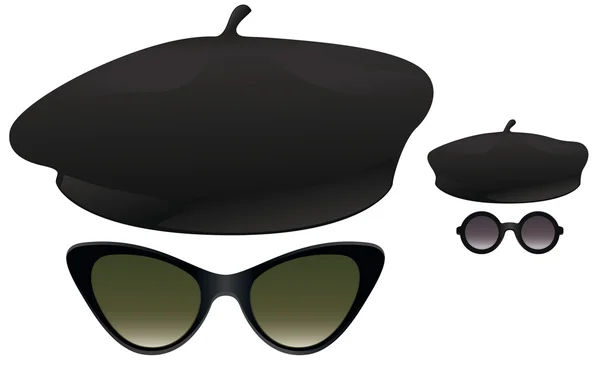 Selección de gafas de sol de boina — Vector de stock