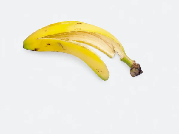 Pele Banana Isolada Fundo Branco Vista Superior — Fotografia de Stock