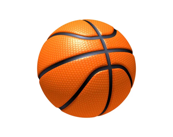 Pallone Basket Arancione Isolato Sfondo Bianco Alta Risoluzione Concetto Sport — Foto Stock