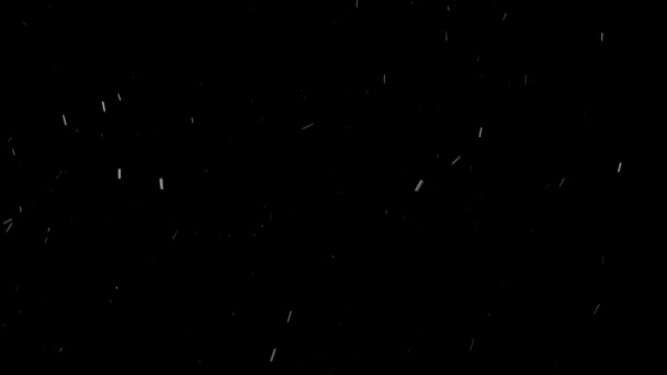 在孤立的背景下 现实地滑落雪花圈 白色雪花 Vfx 运动图形叠加 阿尔法 4K黑色背景 用于构图 — 图库视频影像