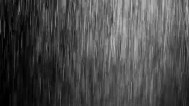 Проливные Капли Дождя Выпадают Сезон Дождей Эффект Черном Фоне Экрана — стоковое видео