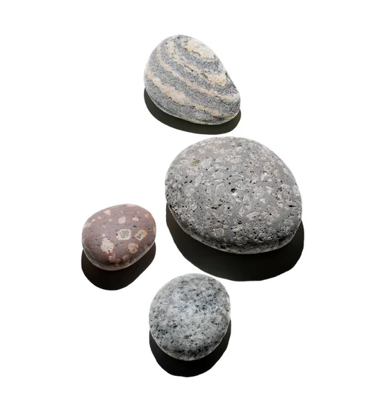 Pebble Stenens Kust Pebbles Stenar Isolerade Vit Bakgrund — Stockfoto