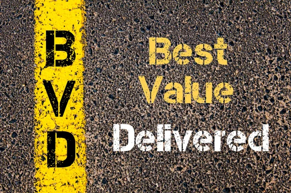 Business Acronym BVD Best Value Delivered — 图库照片