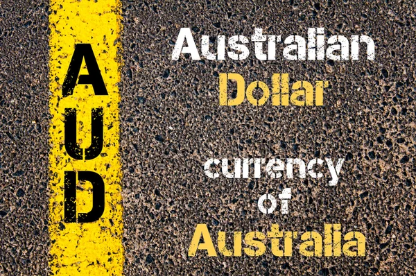Acronym AUD - Australian Dollar, currency of Australia — Stock Photo, Image