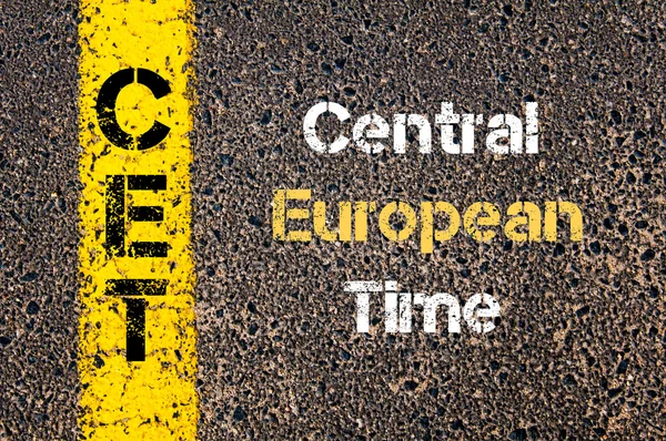 Business Acronym CET Central European Time — Stock Photo, Image