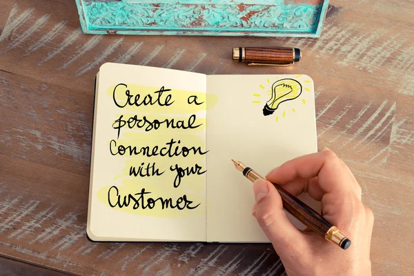 Handwritten text CREATE A PERSONAL CONNECTION — Stock Photo, Image