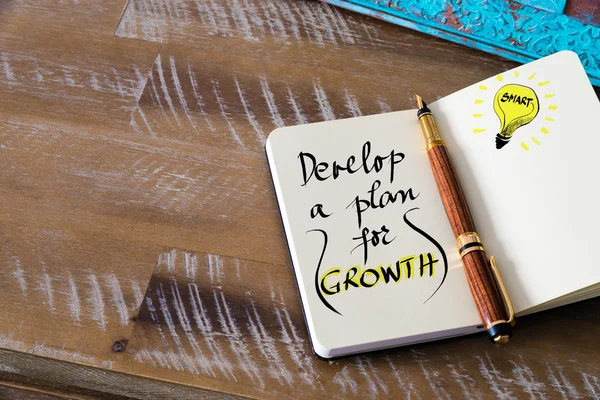 Written text DEVELOP A PLAN FOR GROWTH — ストック写真