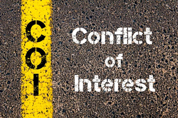 Acrónimo de empresa COI conflict of interest —  Fotos de Stock