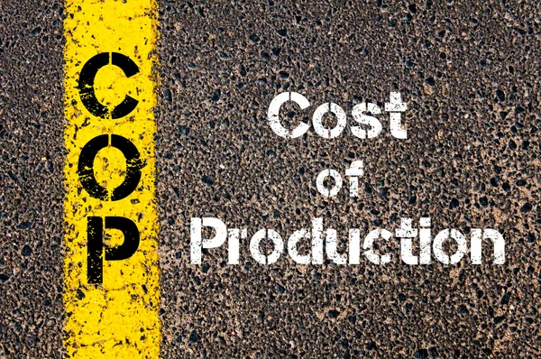 Business Acronym COP Cost Of Production — Stock Photo, Image