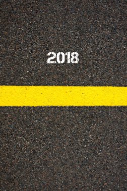 Yol yıl 2018 Sarı çizgi çizgi