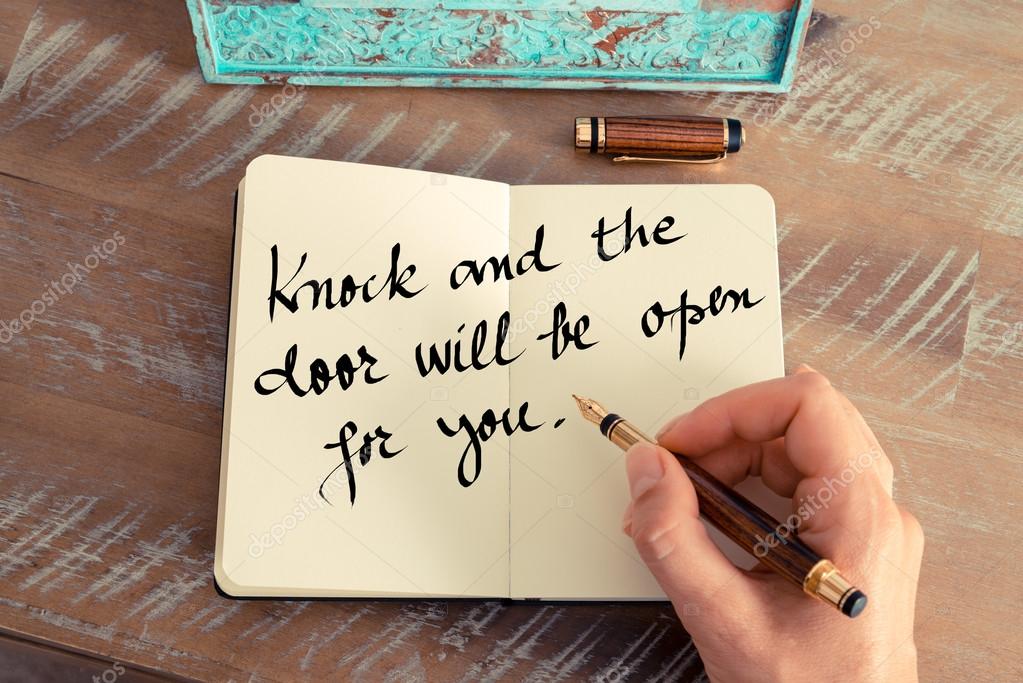 Knock And The Door Will Be Opened For You Stock Photo