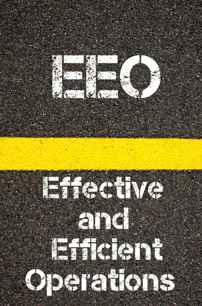 Επιχειρηματικό ακρωνύμιο EEO αποτελεσματικές και αποτελεσματικές λειτουργίες — Φωτογραφία Αρχείου