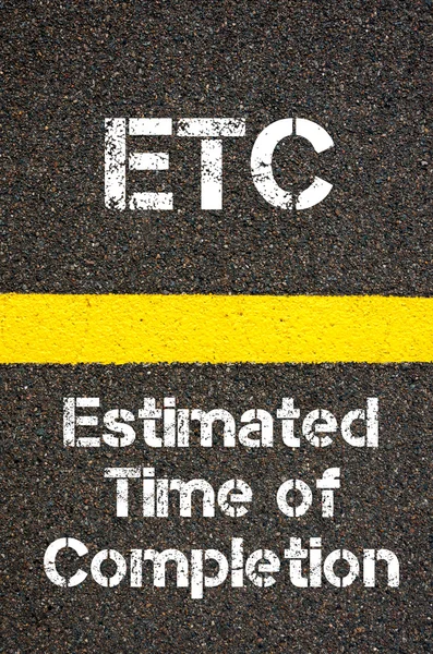 Acrónimo comercial ETC Tiempo estimado de finalización — Foto de Stock