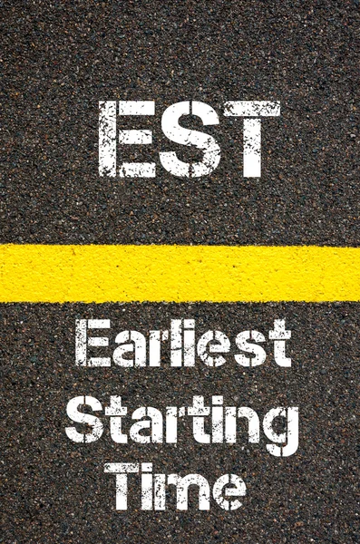 Бизнес-аббревиатура EST Early Starting Time — стоковое фото