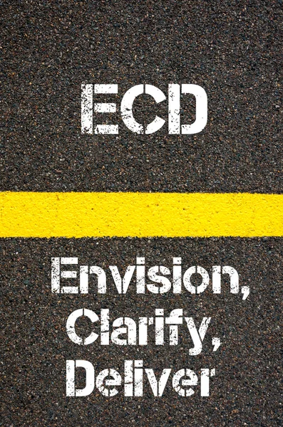 Acrónimo de negocio ECD Envision, Clarify, and Deliver —  Fotos de Stock