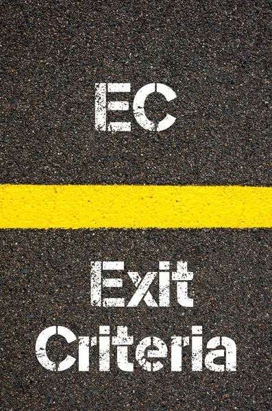 Business Acronym EC Exit Criteria — Stock Photo, Image