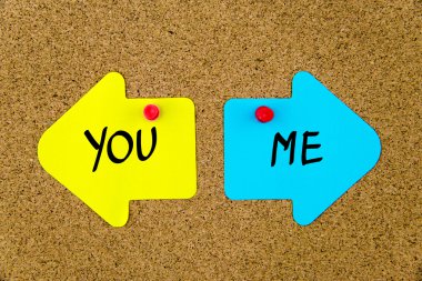 Ok kağıt notlarında Bana Karşı Mesaj