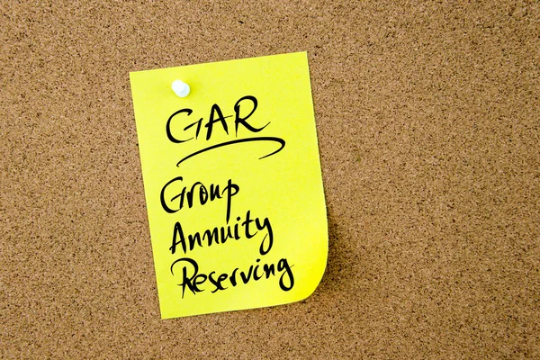 Acrónimo de Negócio GAR Group Anuidade Reservando — Fotografia de Stock