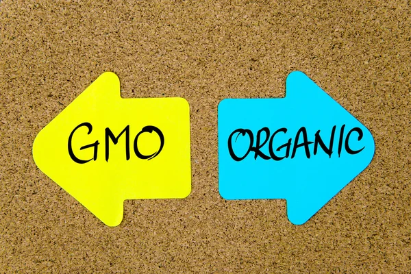 Message GMO versus Organic — Stock Photo, Image