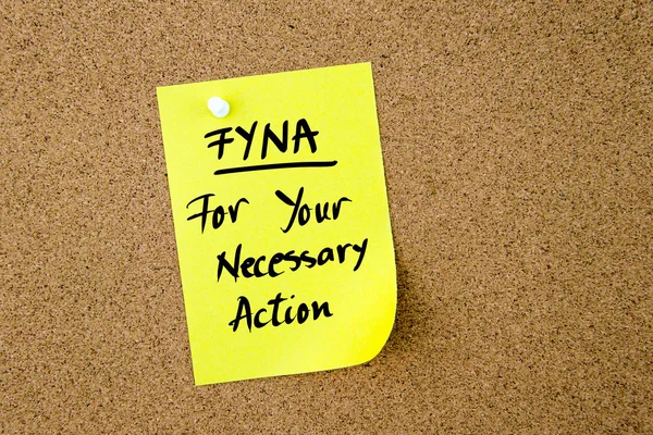 Business Acronym FYNA For Your Necessary Action — Zdjęcie stockowe