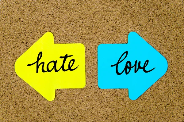 Message Hate versus Love — Stock Photo, Image
