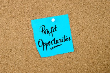 Mavi kağıt notta yazılı kâr fırsatları