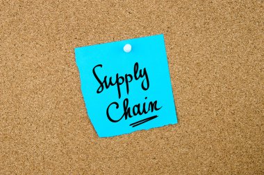 Mavi kağıt notta yazılı tedarik zinciri