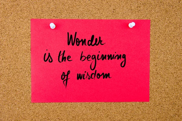 Kırmızı kağıt Not mantar tahta üzerinde el yazısı metin ile 