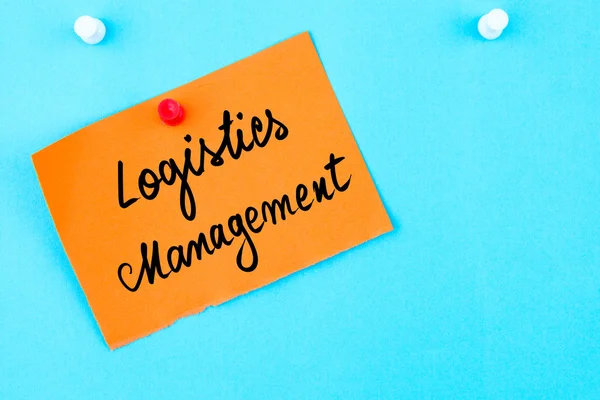 Logistics Management written on orange paper note