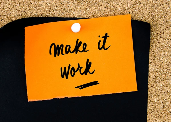 Make It Work written on orange paper note — Stock Photo, Image