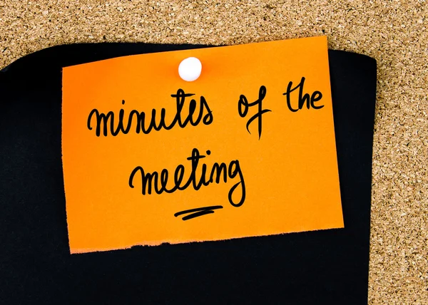 Minutes Of The Meeting written on orange paper note — Stock Photo, Image