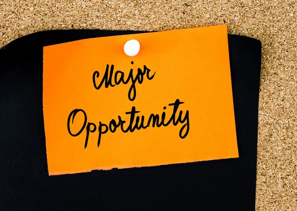 Major Opportunity written on orange paper note — Stock Photo, Image