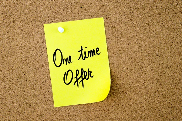 One Time Offer written on yellow paper note — Stock Photo, Image